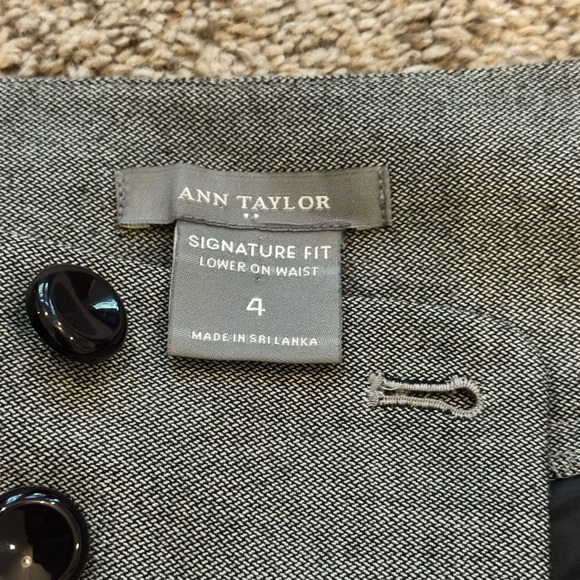 Ann Taylor Signature Fit Gray Y2K Low Rise Officecore Trouser Size 4 Career Chic - Picture 2 of 9